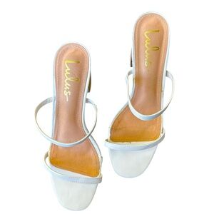Lulus Addien White High Heel Block Strappy Sandals 10